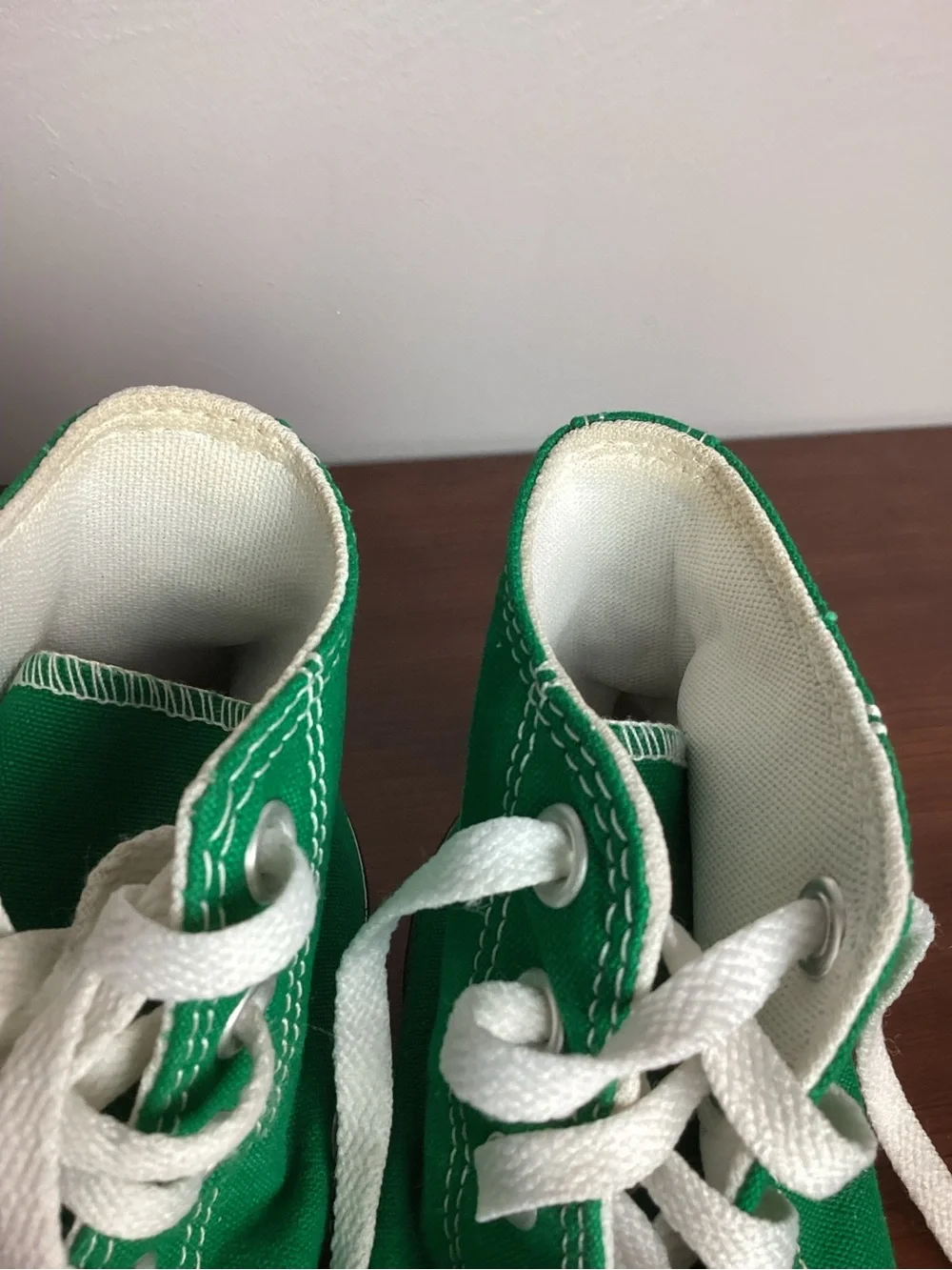 Converse Green Chuck Taylor High-Top Canvas Sneakers with White Trim